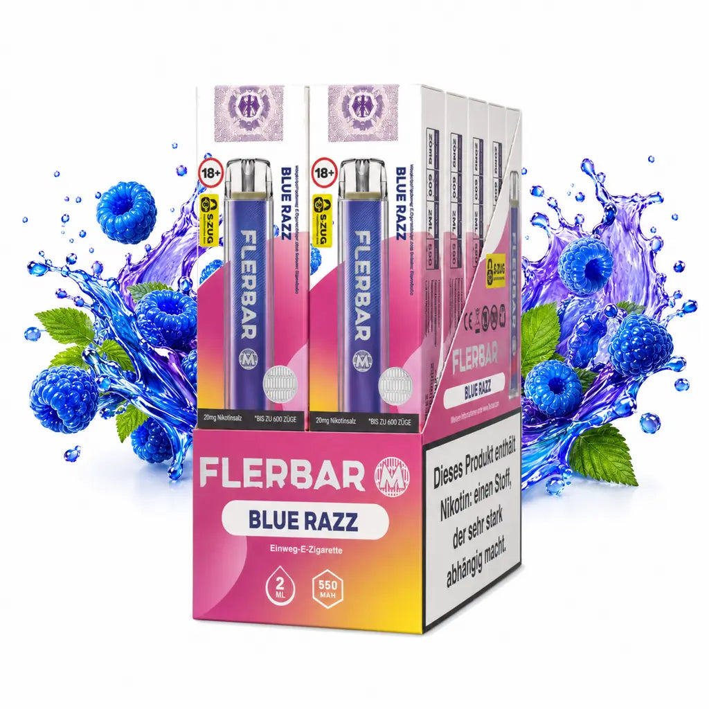 FLERBAR 600 Blue Razz 10er Pack – 20 mg/ml – 600 Züge