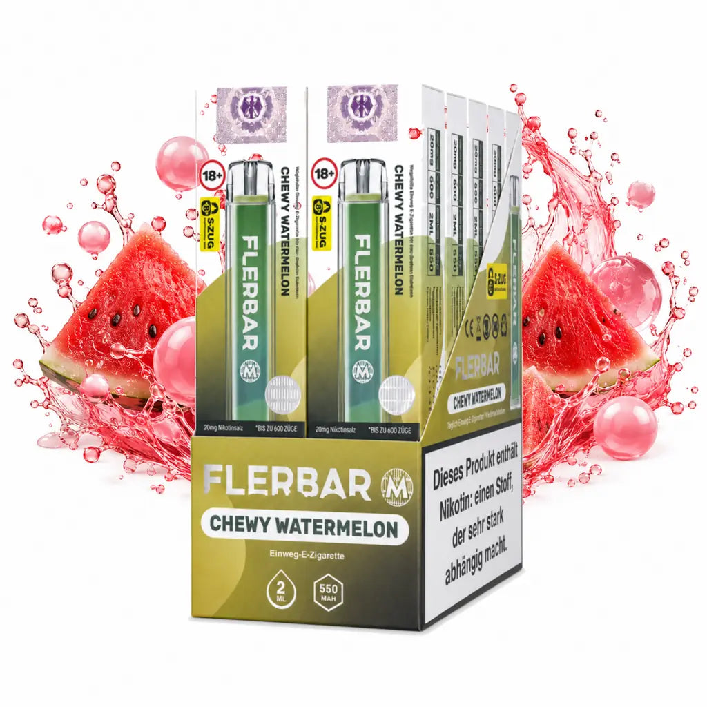 FLERBAR 600 Chewy Watermelon 10er Pack – 20 mg/ml – 600 Züge