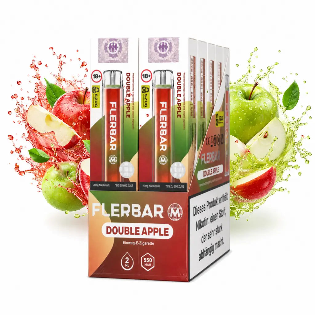 FLERBAR 600 Double Apple 10er Pack – 20 mg/ml – 600 Züge