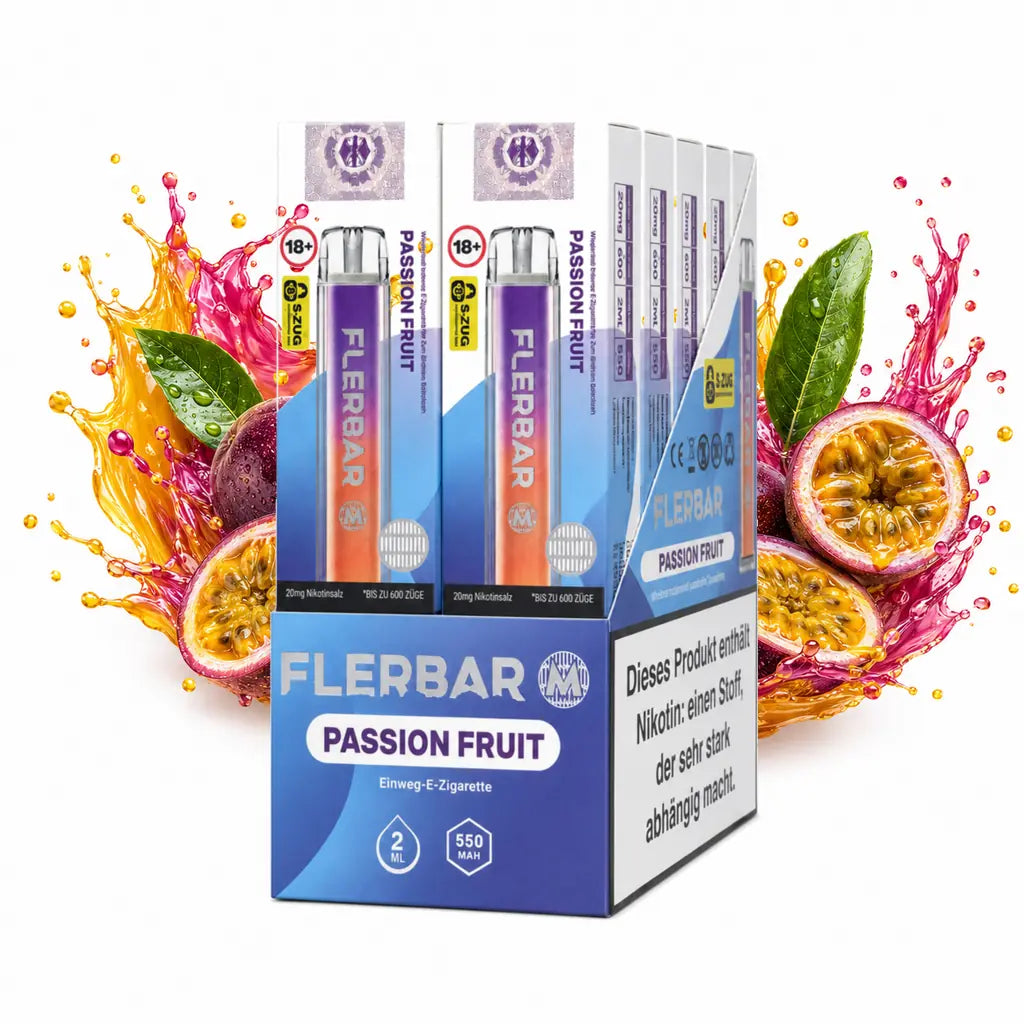 FLERBAR 600 Passion Fruit 10er Pack – 20 mg/ml – 600 Züge