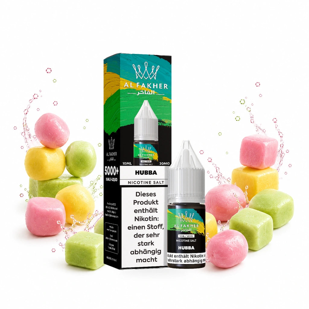 AL FAKHER Hubba 20 mg/ml – Verpackung und 10-ml-Flasche