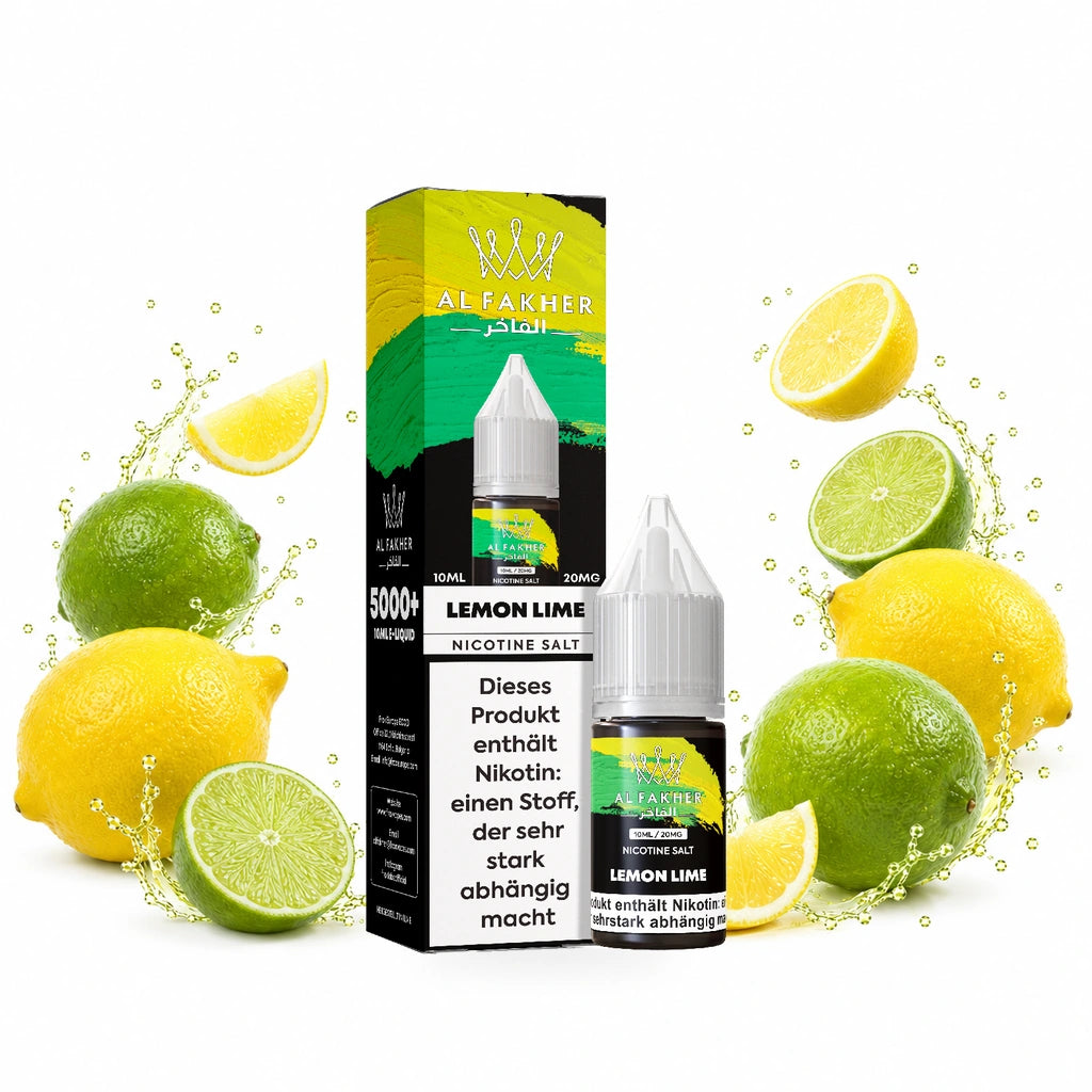 AL FAKHER Lemon Lime 20 mg/ml – Verpackung und 10-ml-Flasche