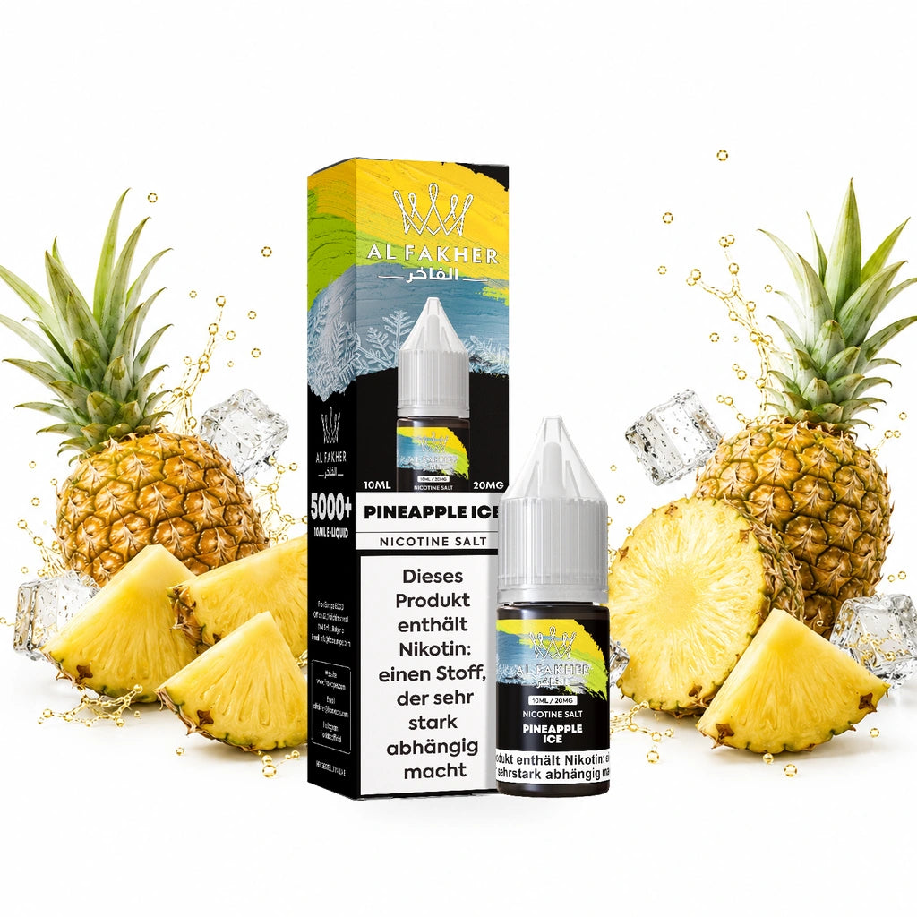 AL FAKHER Pineapple Ice 20 mg/ml – Verpackung und 10-ml-Flasche