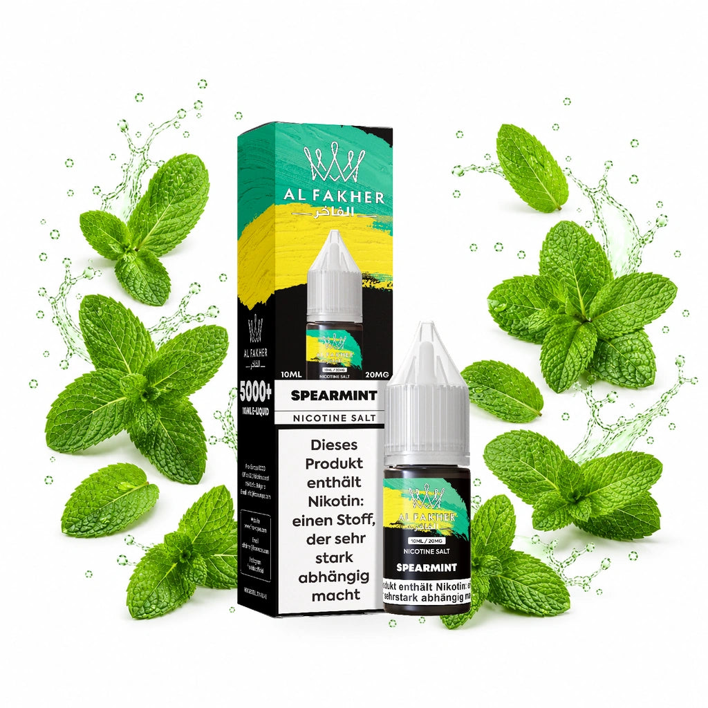 AL FAKHER Spearmint 20 mg/ml – Verpackung und 10-ml-Flasche