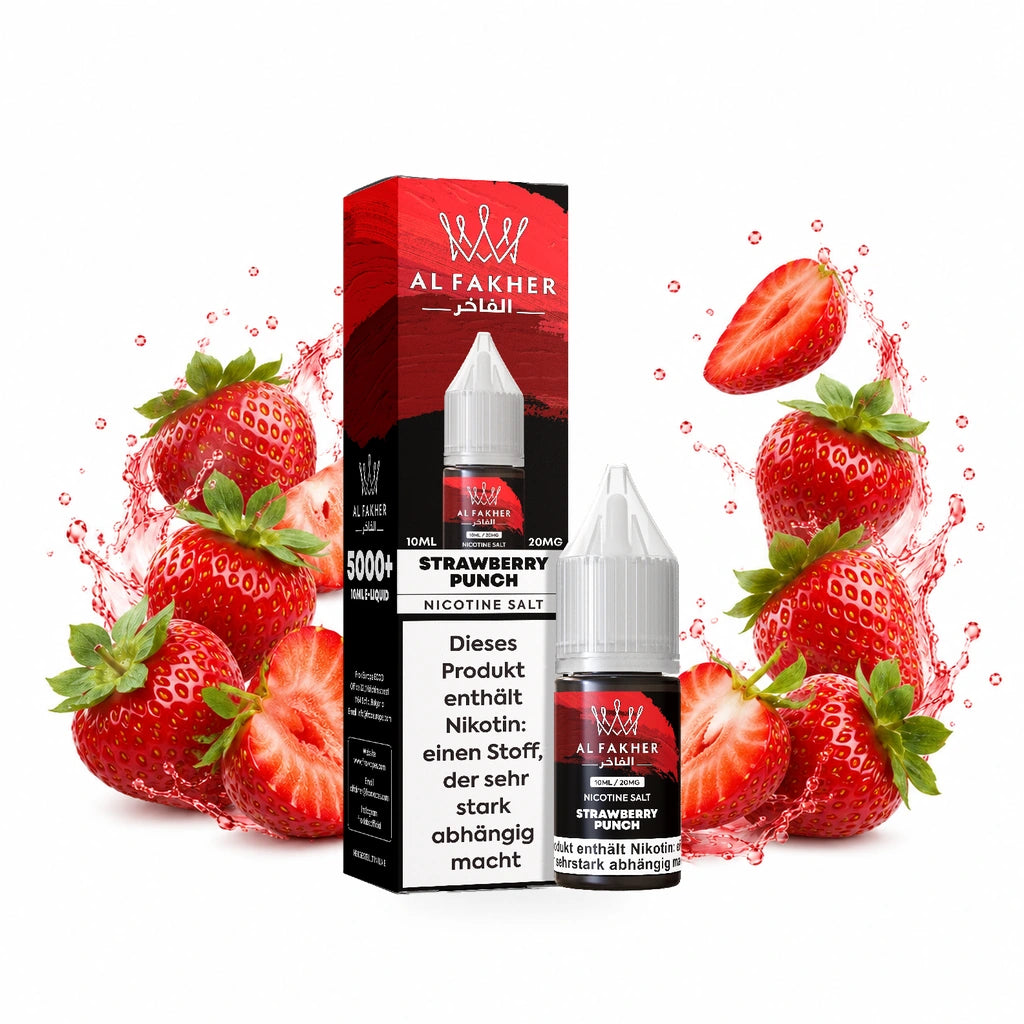 AL FAKHER Strawberry Punch 20 mg/ml – Verpackung und 10-ml-Flasche