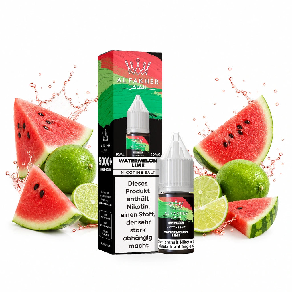 AL FAKHER Watermelon Lime 20 mg/ml – Verpackung und 10-ml-Flasche