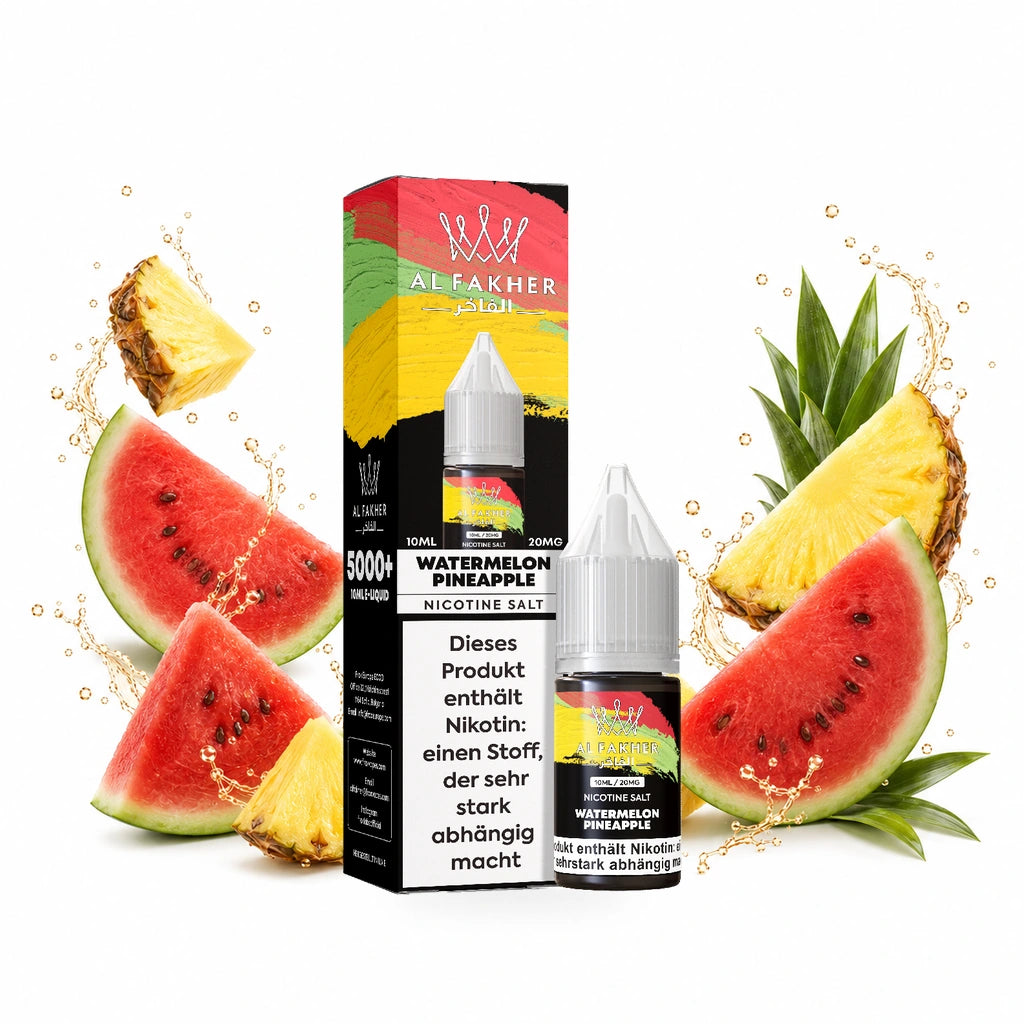 AL FAKHER Watermelon Pineapple 20 mg/ml – Verpackung und 10-ml-Flasche