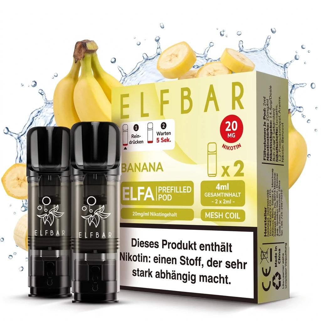 ELFBAR ELFA Prefilled Pods – Banana – 20 mg/ml – 2er-Pack