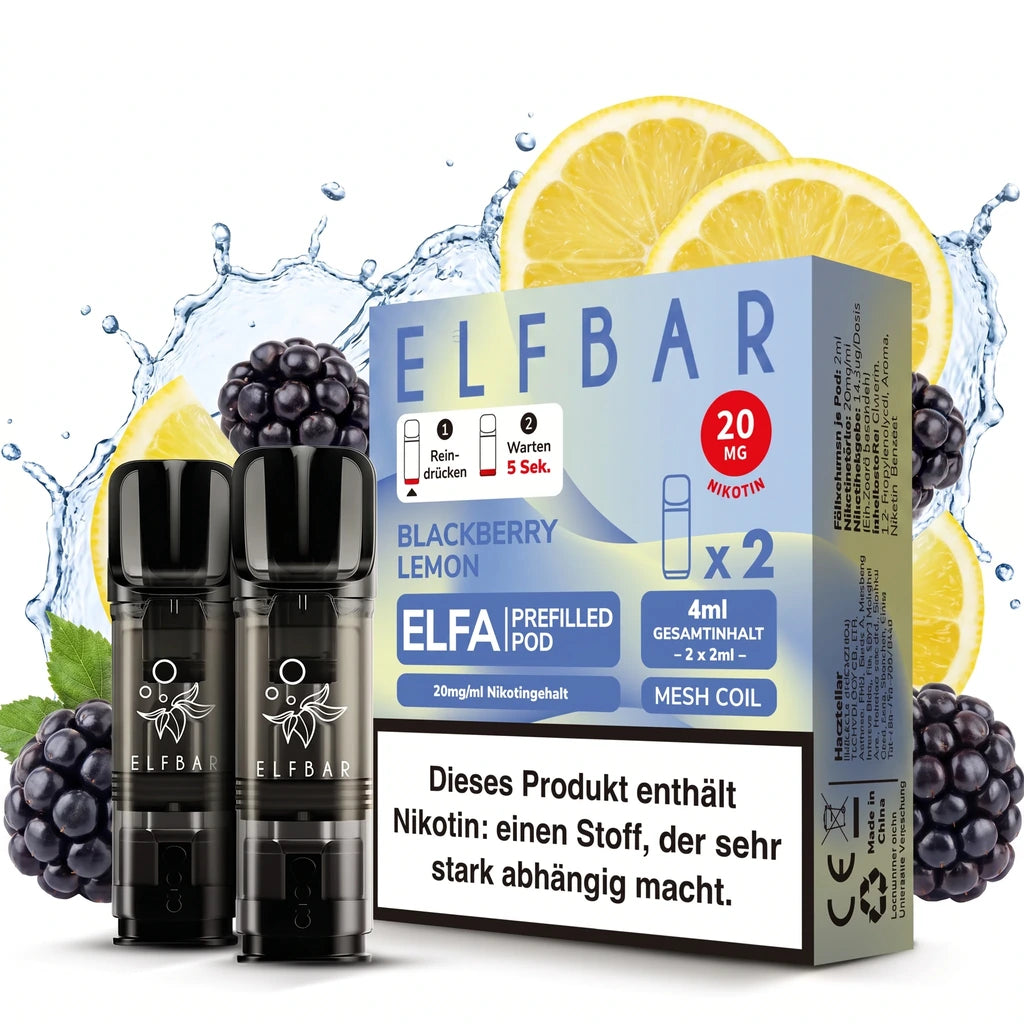 ELFBAR ELFA Prefilled Pods – Blackberry Lemon – 20 mg/ml – 2er-Pack