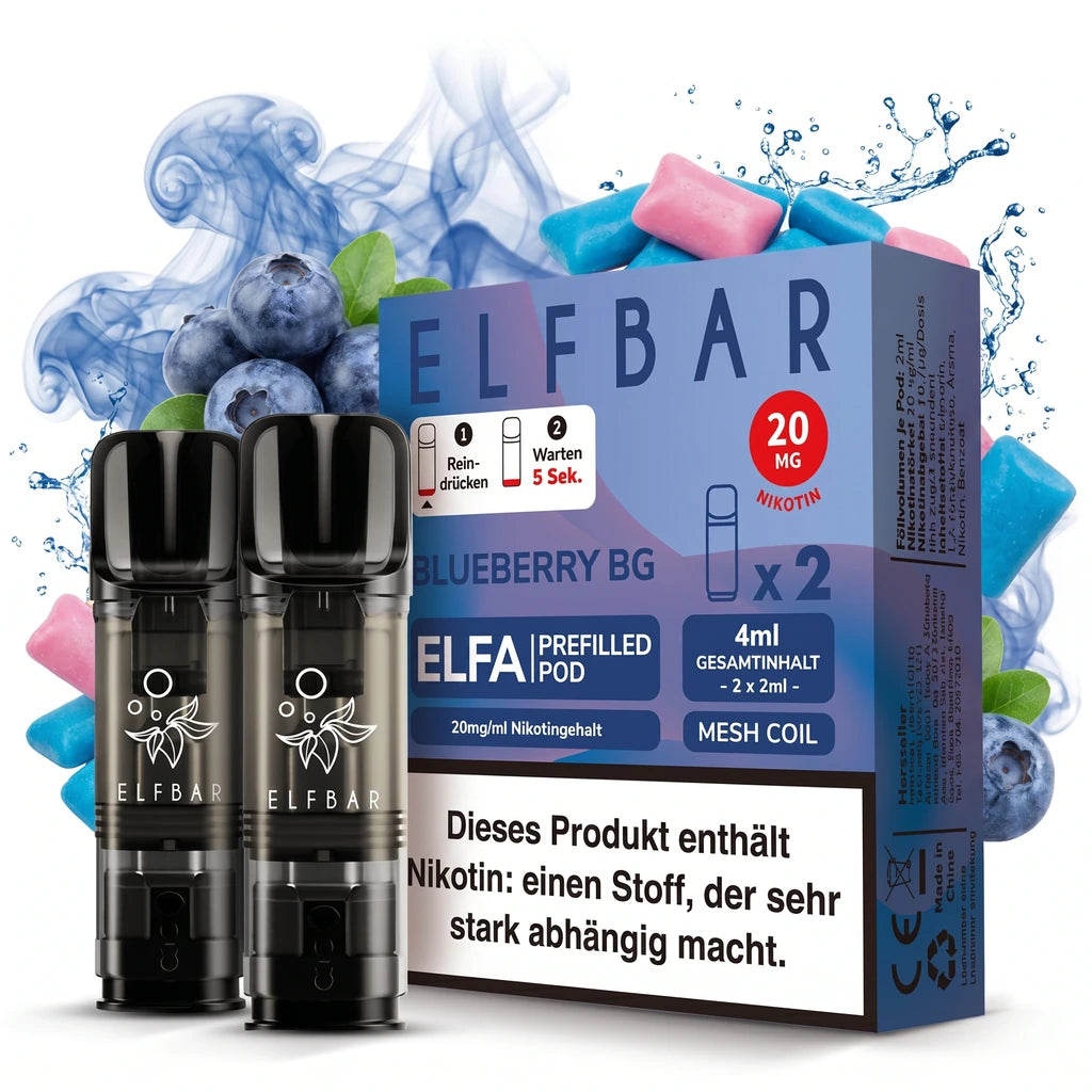 ELFBAR ELFA Prefilled Pods – Blueberry Bubblegum – 20 mg/ml – 2er-Pack
