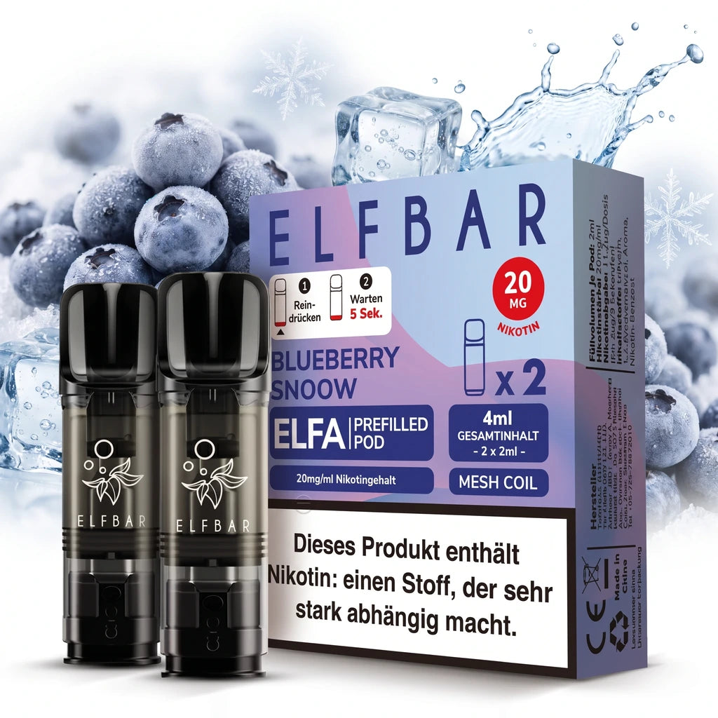 ELFBAR ELFA Prefilled Pods – Blueberry Snoow – 20 mg/ml – 2er-Pack