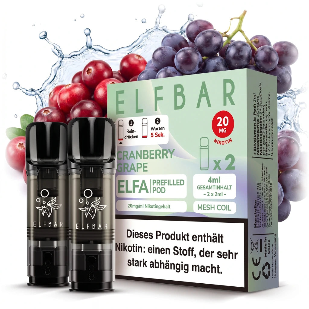 ELFBAR ELFA Prefilled Pods – Cranberry Grape – 20 mg/ml – 2er-Pack