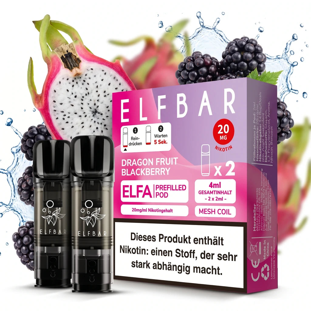 ELFBAR ELFA Prefilled Pods – Dragon Fruit Blackberry – 20 mg/ml – 2er-Pack
