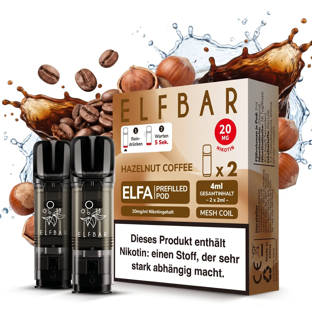 ELFBAR ELFA Prefilled Pods – Hazelnut Coffee – 20 mg/ml – 2er-Pack
