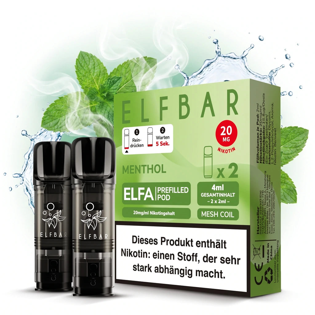 ELFBAR ELFA Prefilled Pods – Menthol – 20 mg/ml – 2er-Pack