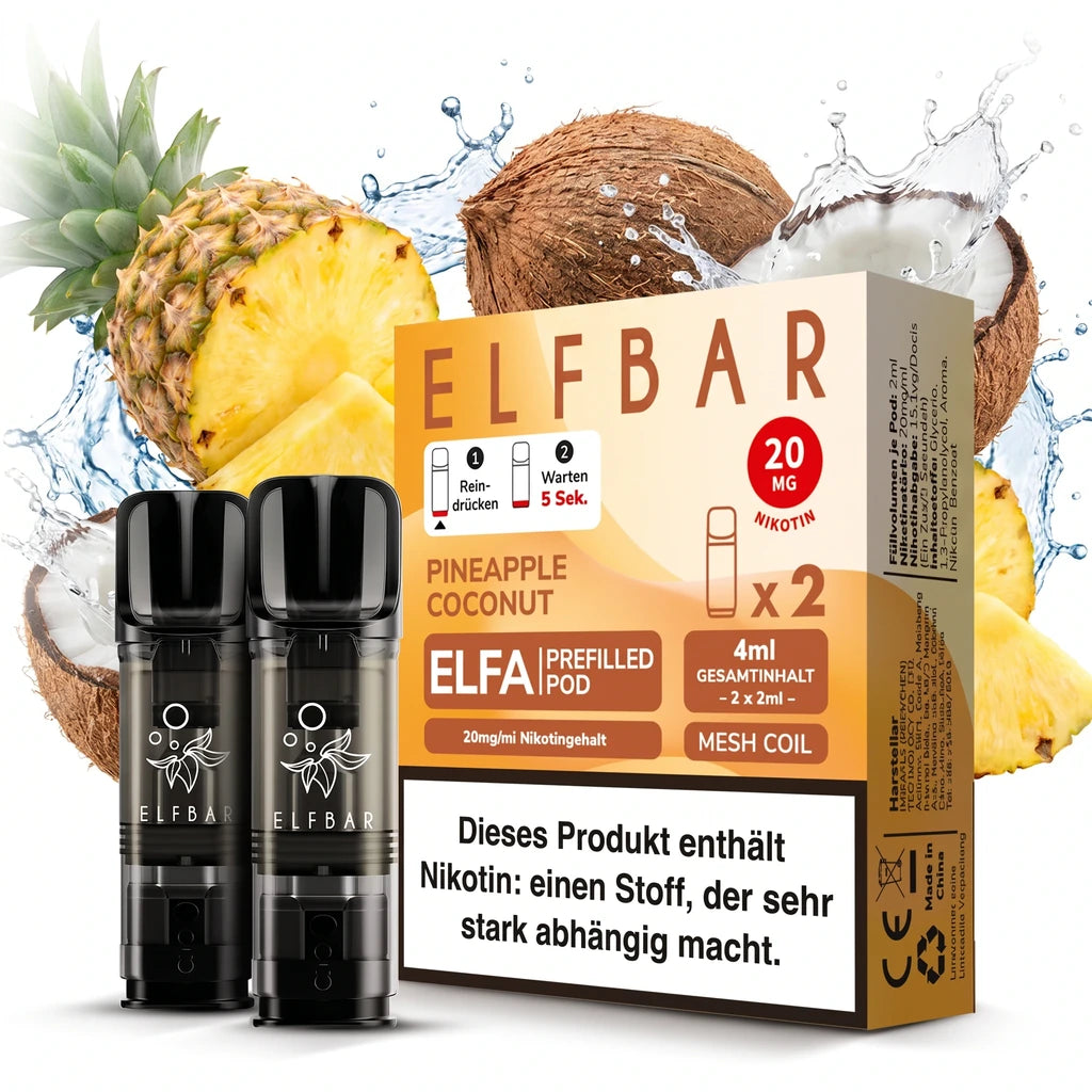 ELFBAR ELFA Prefilled Pods – Pineapple Coconut – 20 mg/ml – 2er-Pack
