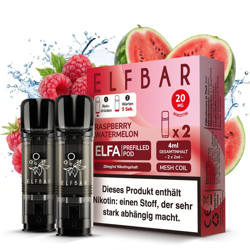 ELFBAR ELFA Prefilled Pods – Raspberry Watermelon – 20 mg/ml – 2er-Pack
