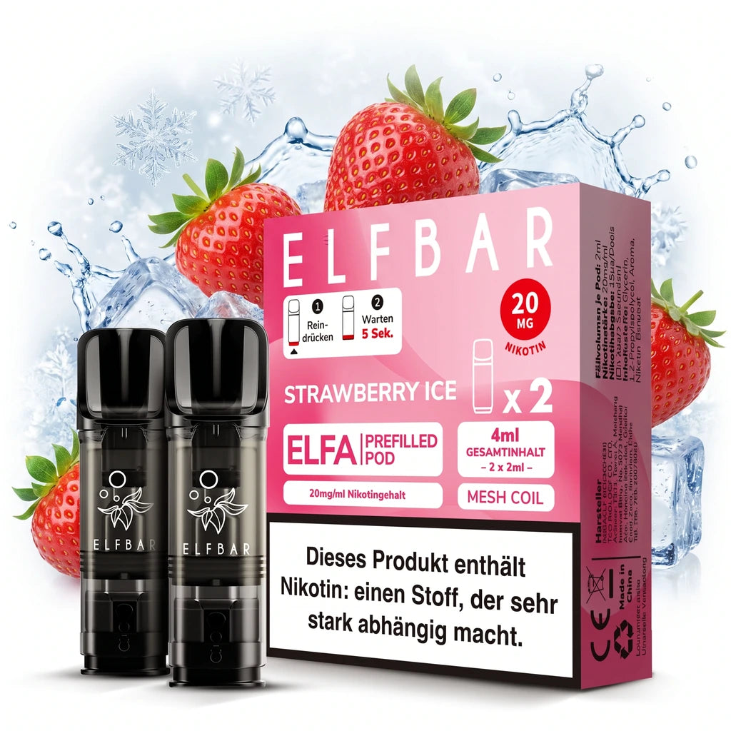 ELFBAR ELFA Prefilled Pods – Strawberry Ice – 20 mg/ml – 2er-Pack