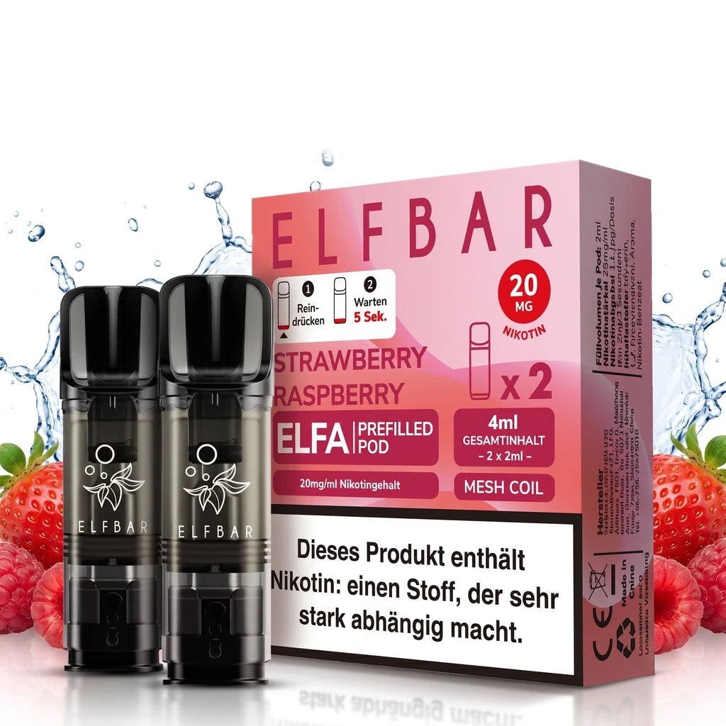 ELFBAR ELFA Prefilled Pods – Strawberry Raspberry – 20 mg/ml – 2er-Pack