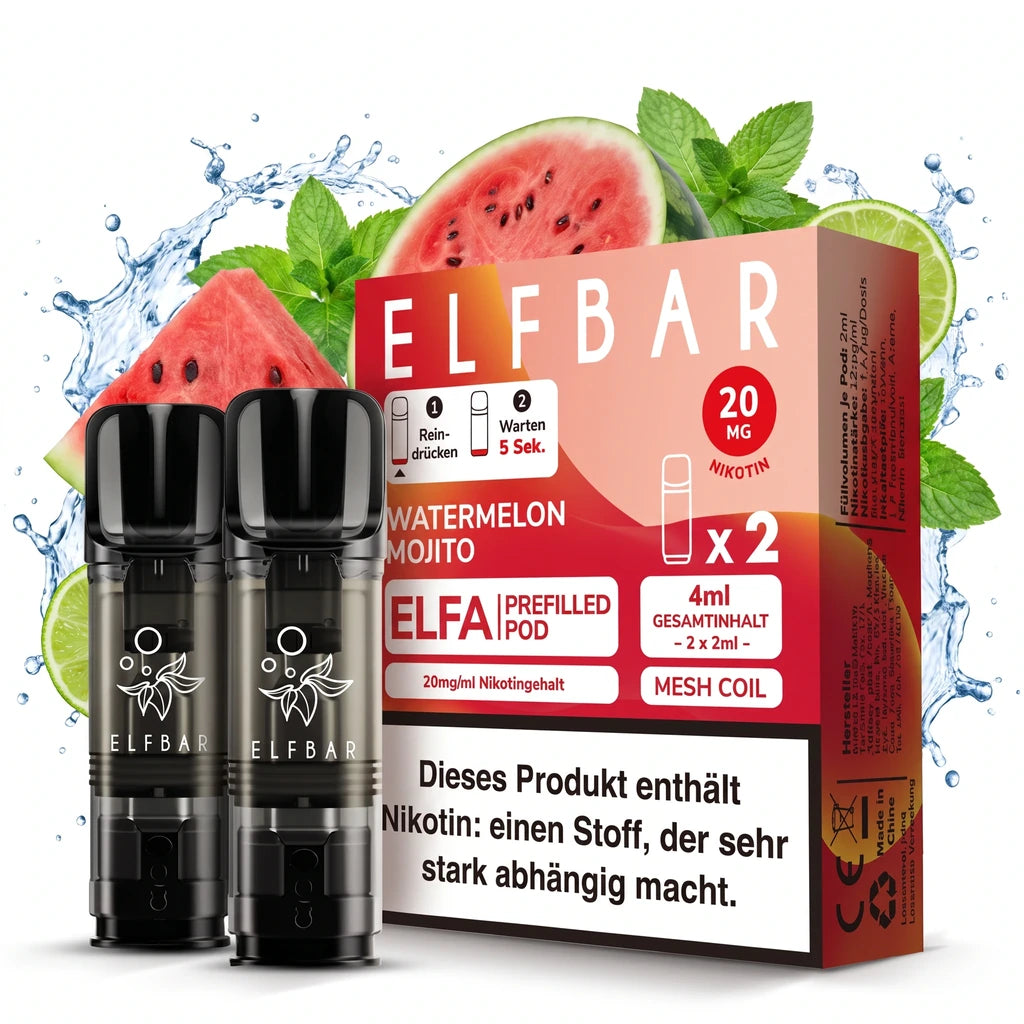 ELFBAR ELFA Prefilled Pods – Watermelon Mojito – 20 mg/ml – 2er-Pack