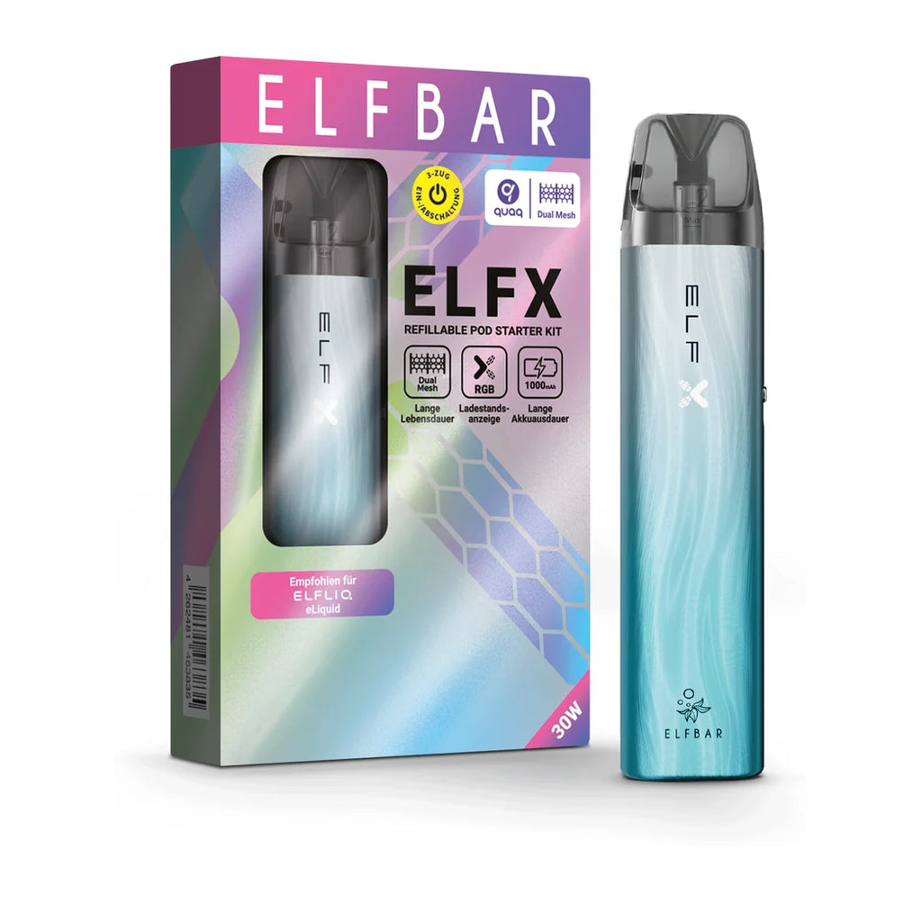 ELFBAR ELFX Kit – Silver Blue – 1000 mAh – Ansicht 2