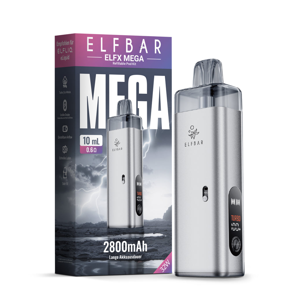ELFBAR ELFX Mega Kit – Silver – 2400 mAh – Ansicht 2