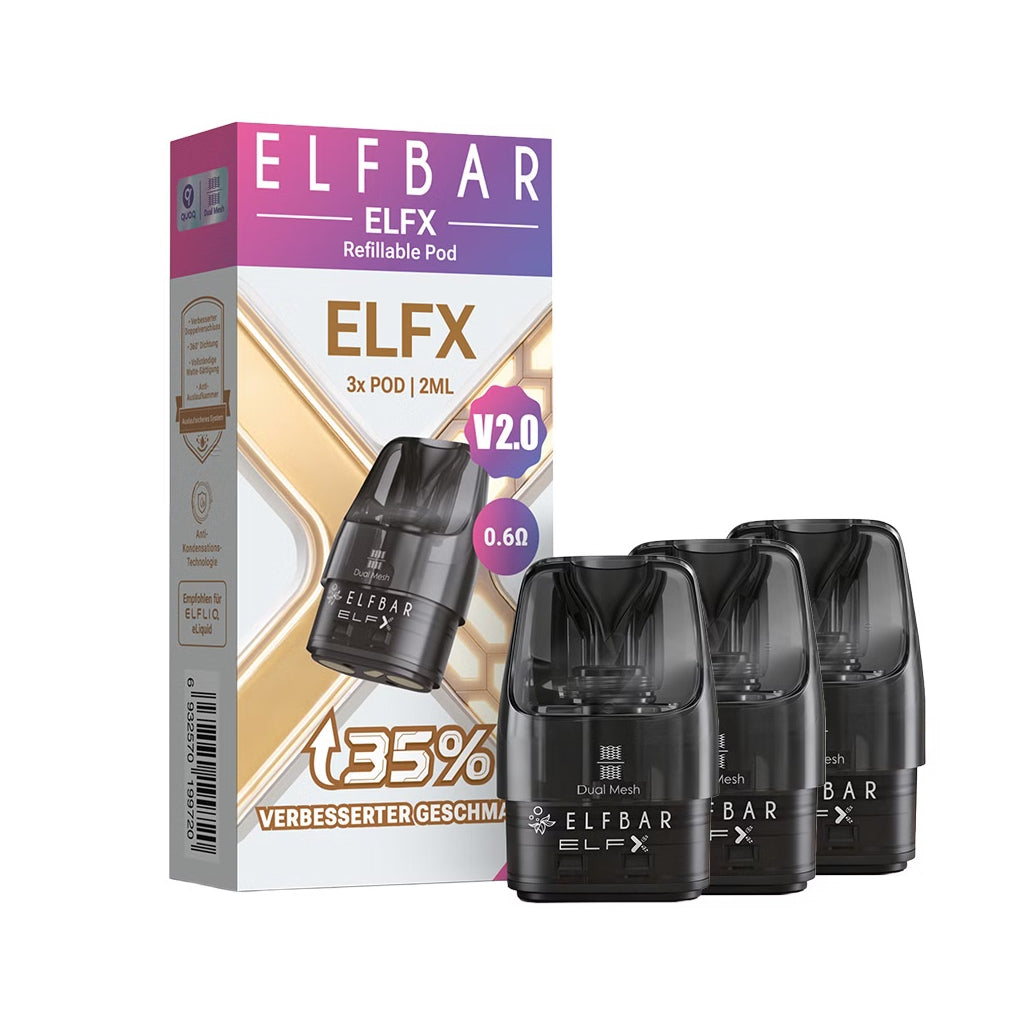 ELFBAR ELFX Refillable Pods V2.0 – 0,6 Ohm – 3er-Pack