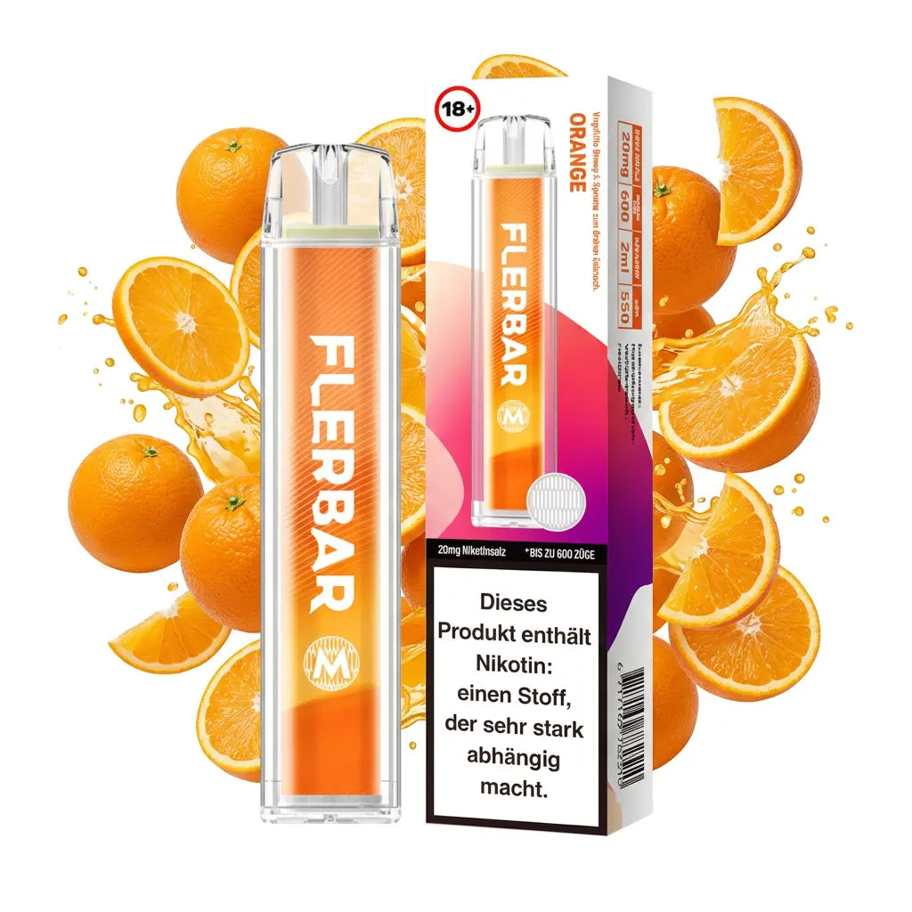 FLERBAR 600 – Orange – 20 mg/ml – 600 Züge