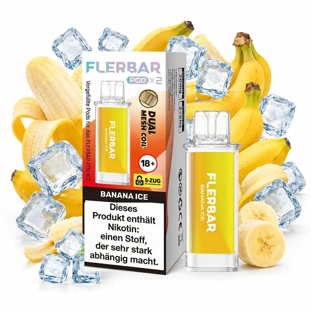 FLERBAR Pod X2 – Banana Ice – 20 mg/ml – 2er-Pack