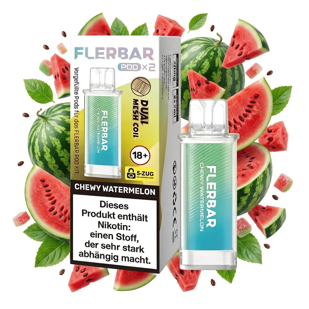 FLERBAR Pod X2 – Chewy Watermelon – 20 mg/ml – 2er-Pack