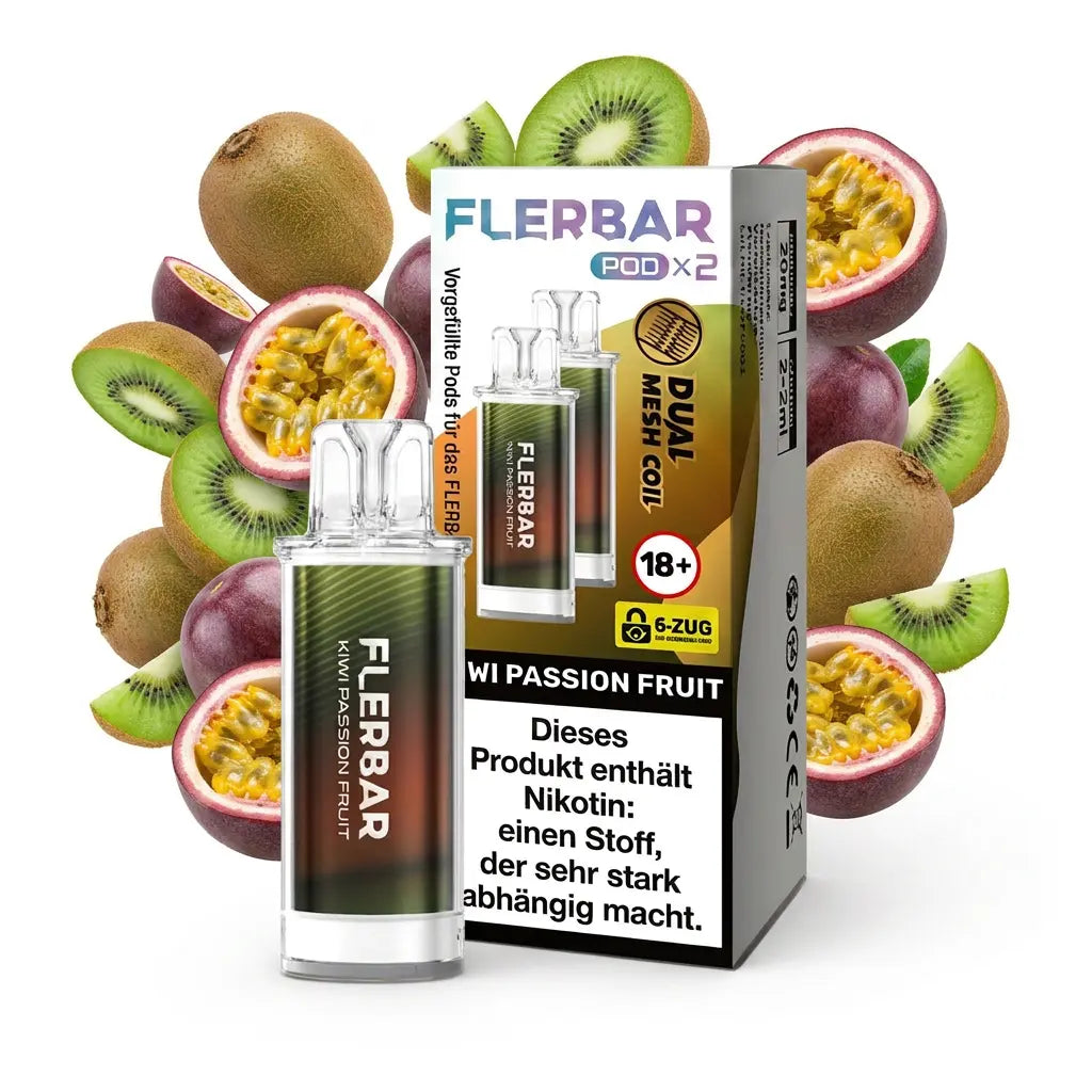 FLERBAR Pod X2 – Kiwi Passion Fruit – 20 mg/ml – 2er-Pack