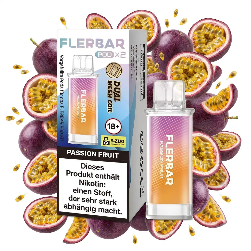 FLERBAR Pod X2 – Passion Fruit – 20 mg/ml – 2er-Pack