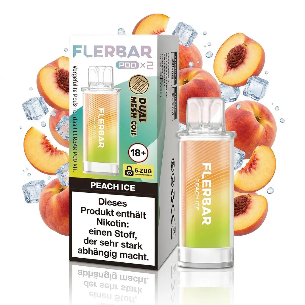 FLERBAR Pod X2 – Peach Ice – 20 mg/ml – 2er-Pack