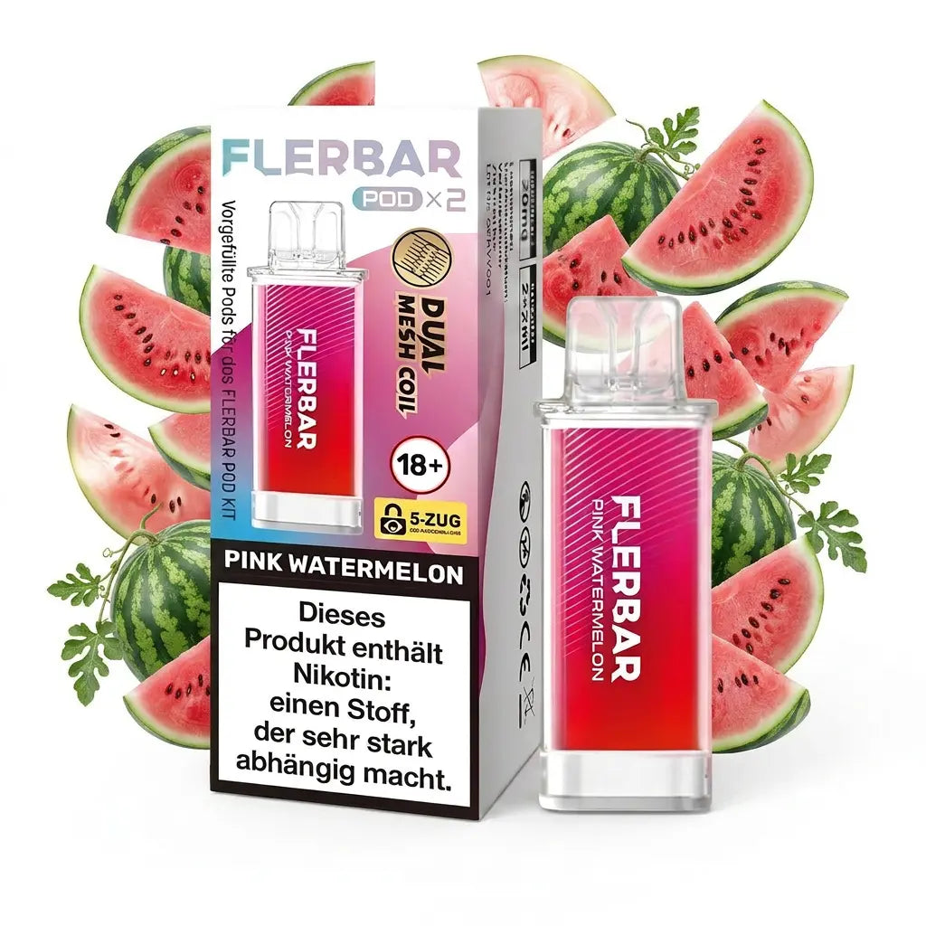 FLERBAR Pod X2 – Pink Watermelon – 20 mg/ml – 2er-Pack