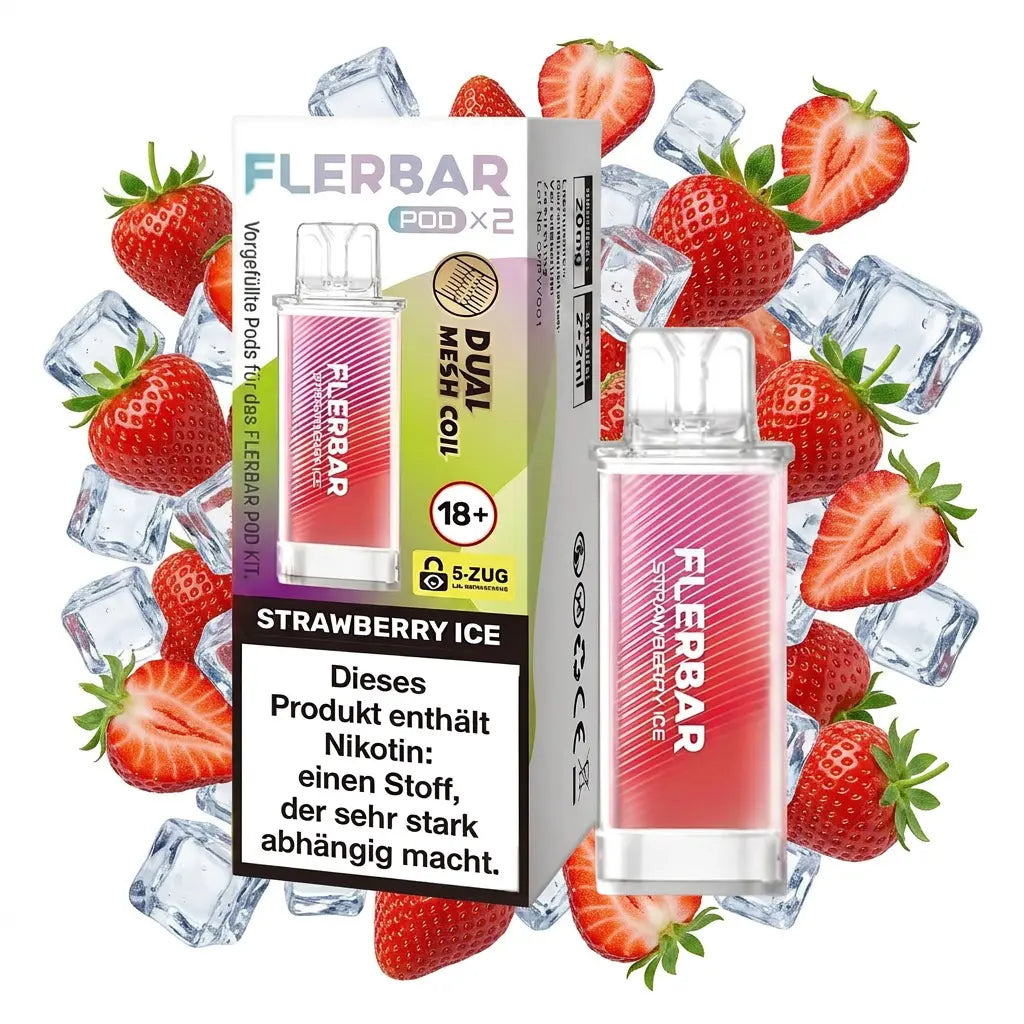 FLERBAR Pod X2 – Strawberry Ice – 20 mg/ml – 2er-Pack