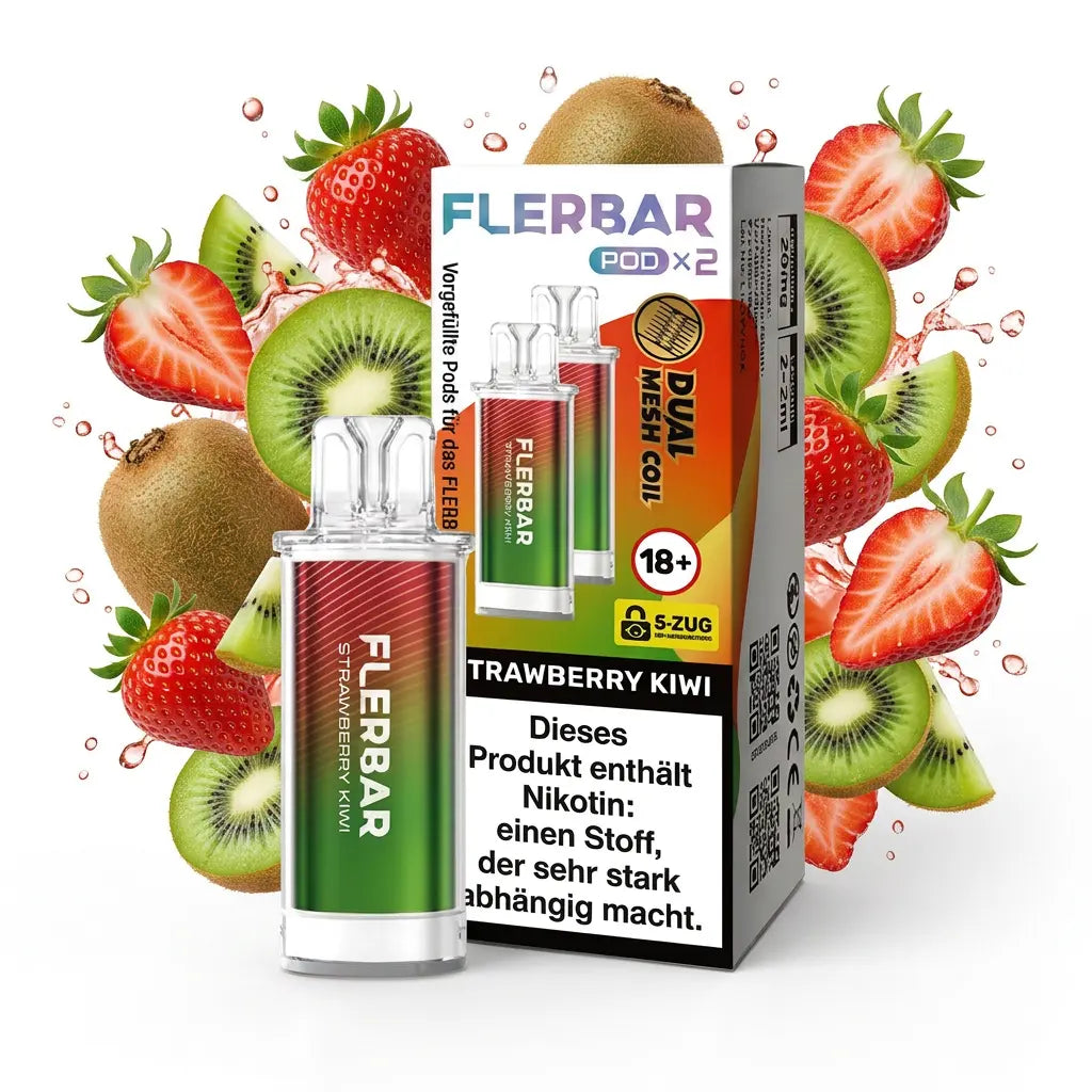 FLERBAR Pod X2 – Strawberry Kiwi – 20 mg/ml – 2er-Pack