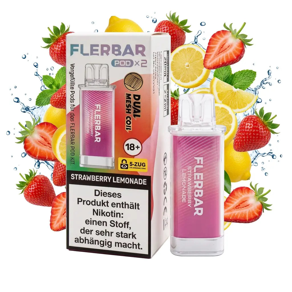 FLERBAR Pod X2 – Strawberry Lemonade – 20 mg/ml – 2er-Pack