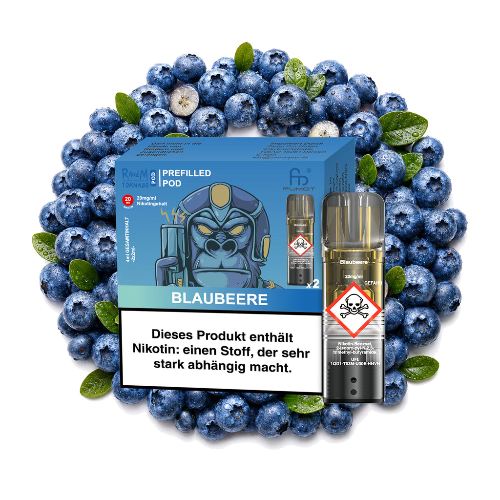 RandM Tornado Prefilled Pod – Blueberry – 20 mg/ml – 2er-Pack