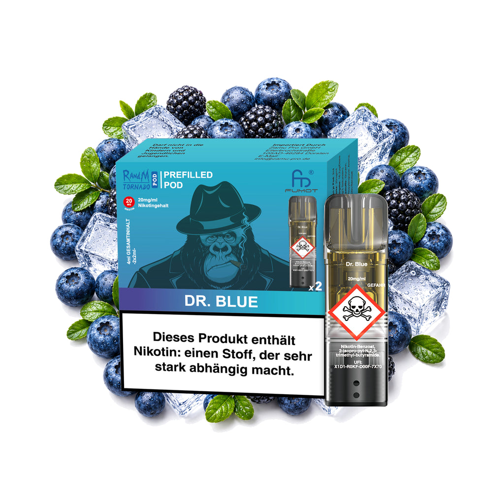 RandM Tornado Prefilled Pod – Dr. Blue – 20 mg/ml – 2er-Pack