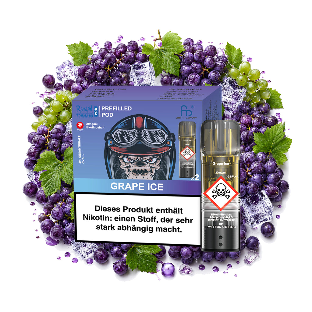 RandM Tornado Prefilled Pod – Grape Ice – 20 mg/ml – 2er-Pack