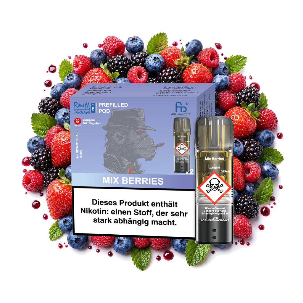 RandM Tornado Prefilled Pod – Mix Berries – 20 mg/ml – 2er-Pack