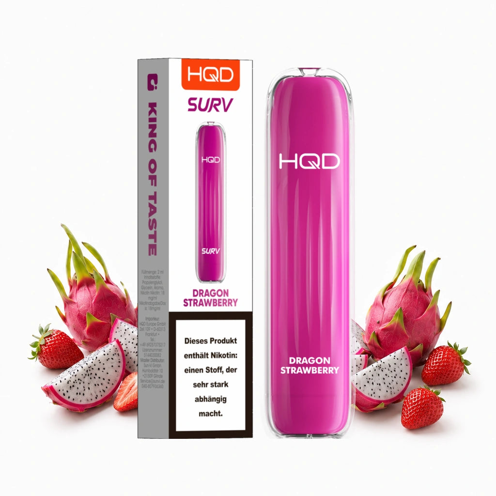 HQD SURV – Dragon Strawberry – 18 mg/ml – 600 Züge