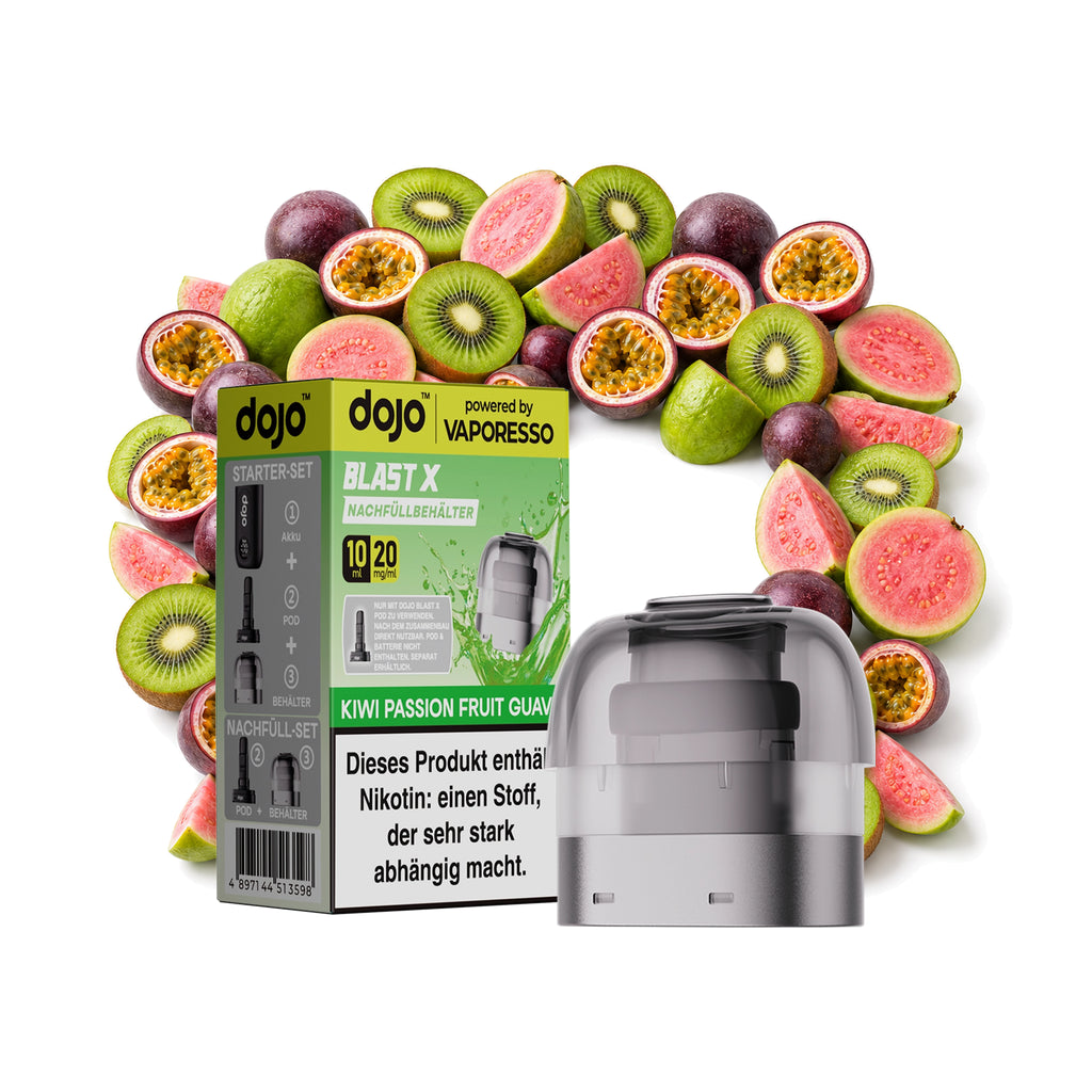 Vaporesso Dojo Blast X Nachfüllbehälter – Kiwi Passion Fruit Guava – 20 mg/ml – 10 ml