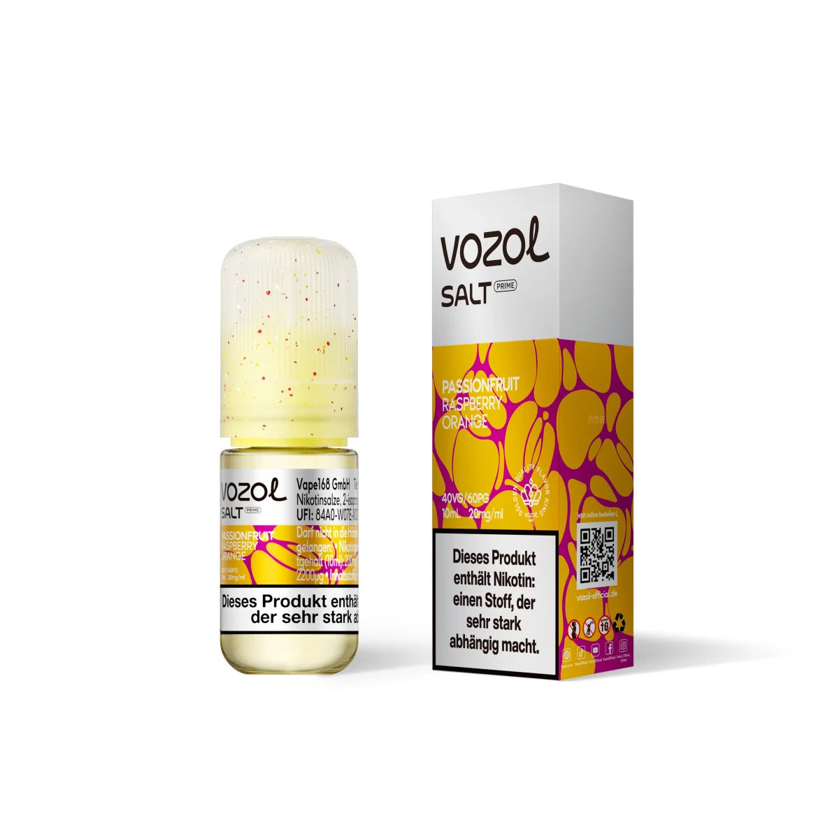 VOZOL Salt Prime Liquid – Passion Fruit Raspberry Orange – 20 mg/ml – 10 ml