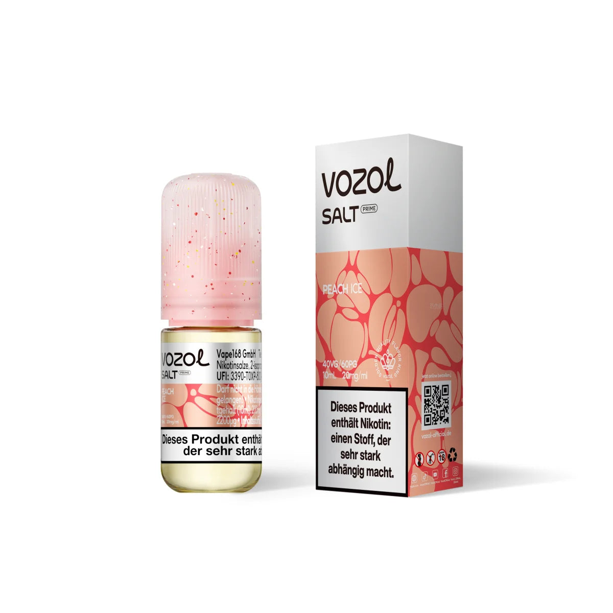 VOZOL Salt Prime Liquid – Peach Ice – 20 mg/ml – 10 ml