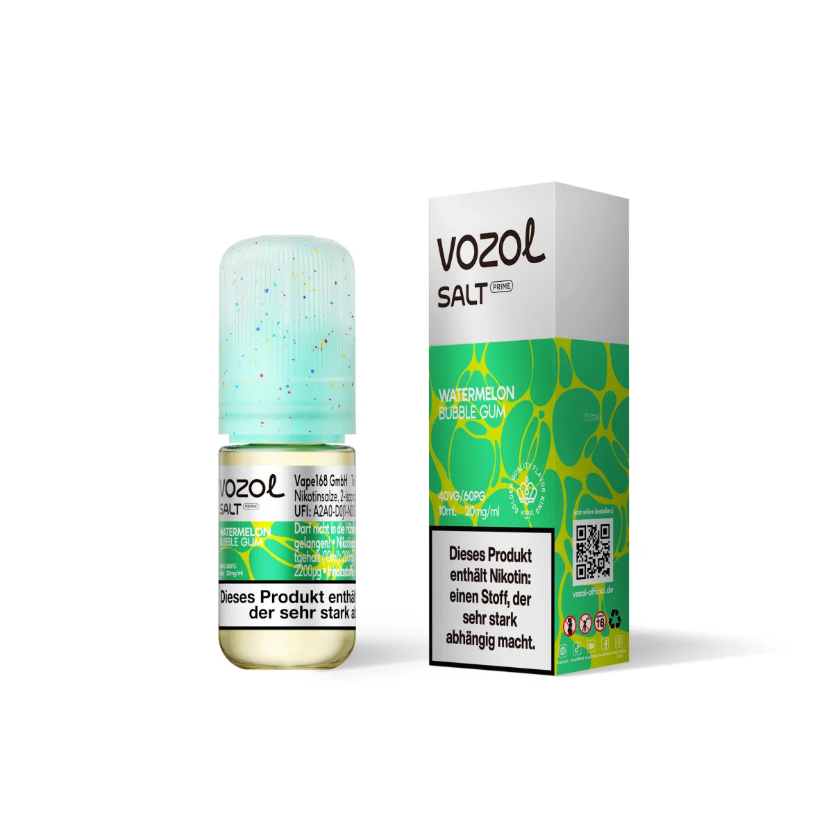 VOZOL Salt Prime Liquid – Watermelon Bubble Gum – 20 mg/ml – 10 ml