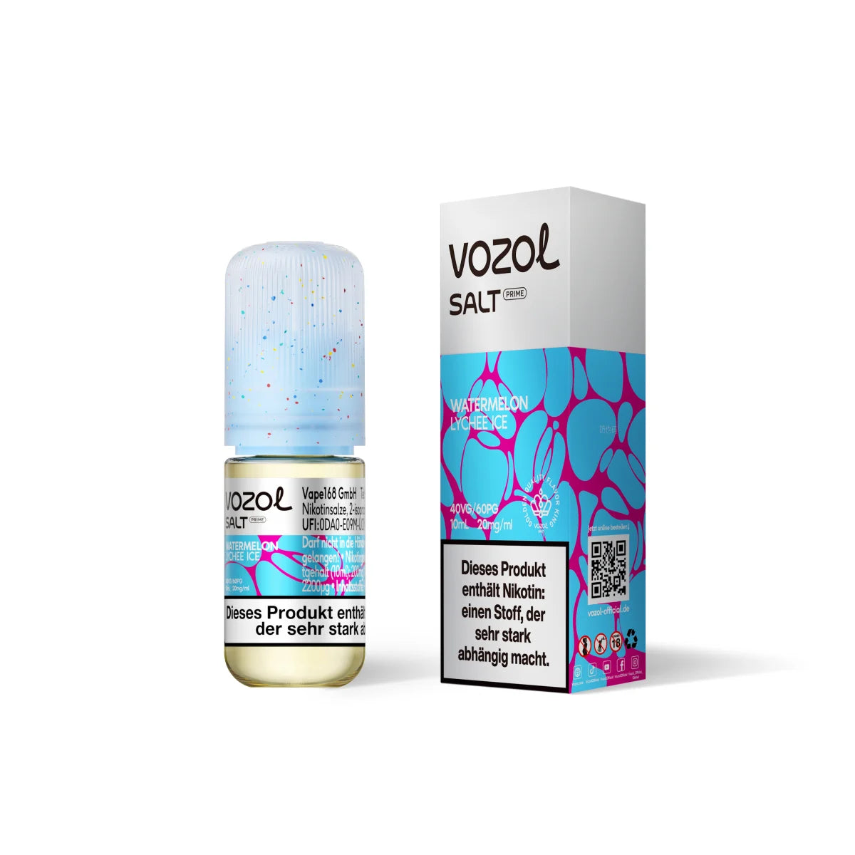VOZOL Salt Prime Liquid – Watermelon Lychee Ice – 20 mg/ml – 10 ml